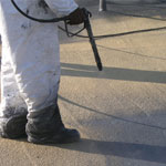 Protective roof coatings over foam